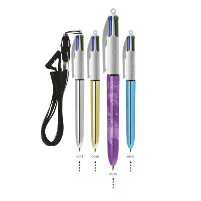 Image of BIC® 4 Colours Shine ballpen + Lanyard Laser Engraving